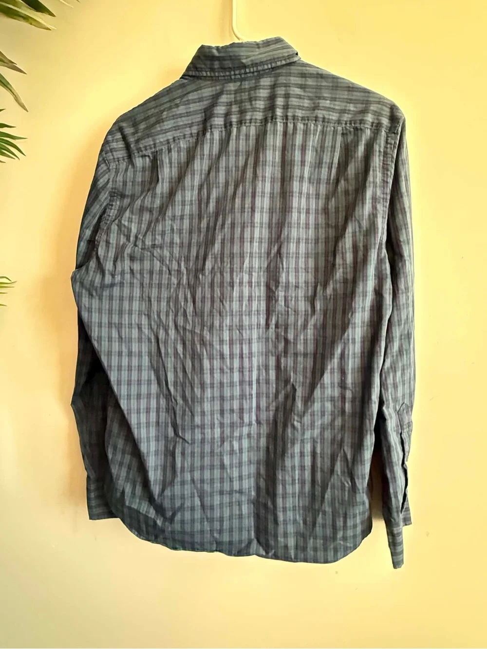 J. Crew Men's Teal and Navy Plaid Button-Down Shirt
